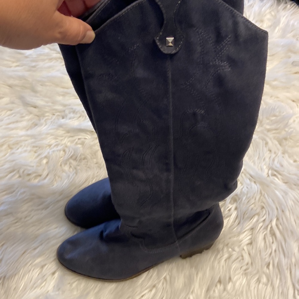Boots long 16” color bluish/gray excellent condition see pictures size 8.5 - Picture 5 of 12
